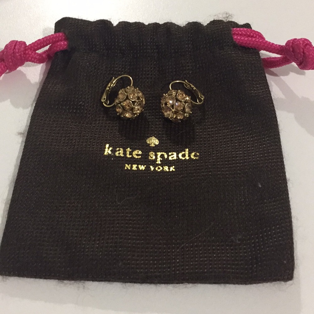 Kate Spade 12K Gold Plated Crystal Ball Earrings